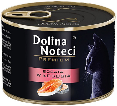 Dolina Noteci Premium Kot Bogata w łososia puszka 185g