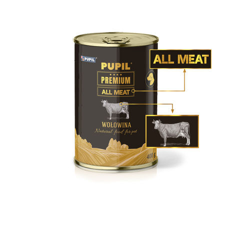 Karma mokra dla psa PUPIL Premium All Meat GOLD wołowina 400 g