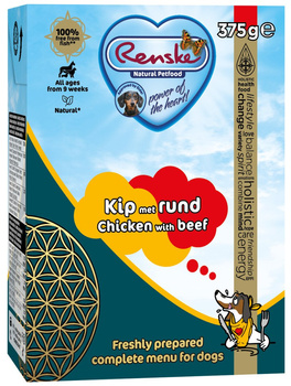 Renske Fresh chicken with beef - świeży kurczak z wołowiną dla psów (375 g)