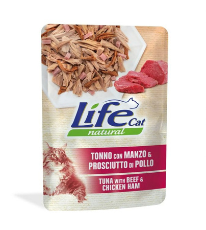 LIFE CAT sasz.70g TUNA + BEEF + HAM /30