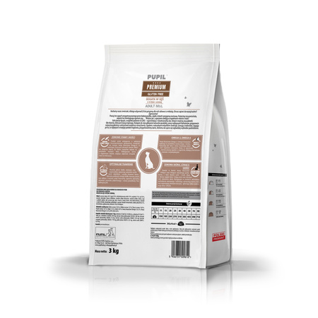 Karma sucha dla psa PUPIL Premium M&L bogata w gęś z ryżem i aronią 3 kg