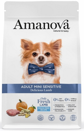 Amanova Dog Adult Mini Sensitive Delicious Lamb - jagnięcina 2kg