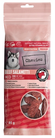 Chewies Beef Salametti Midi wołowina z sercami 80g