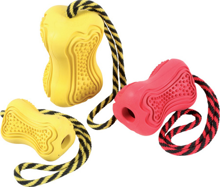 Zolux Zabawka kauczukowa dla psa wytrzymała ze sznurem TITAN roz.S czerw