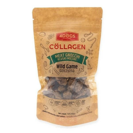 4DOGS KLUSKI Z DZICZYZNĄ Z DODATKIEM      POROŻA 100g