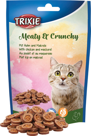 Meat & Crunchy, przysmak, dla kota, kurczak i makrela, 50 g