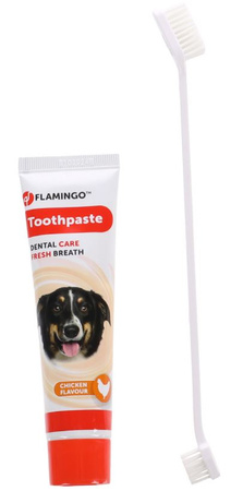 FLAMINGO PASTA DENTAL KURCZAK 85g +SZCZOT 09/2024