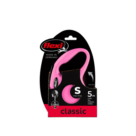 FLEXI Smycz automatyczna dla psa NEW CLASSIC linka S 5m różowa