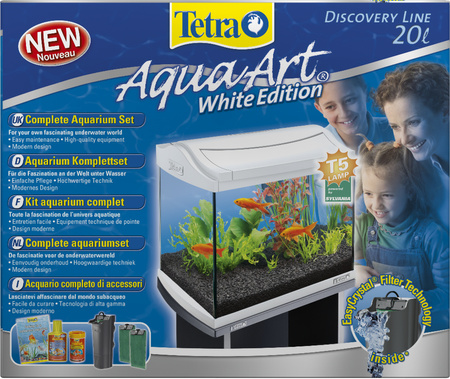 *- Tetra AquaArt Discover Line Aquarium Complete Set 20L white 20L, white-Zestaw akwariowy biały