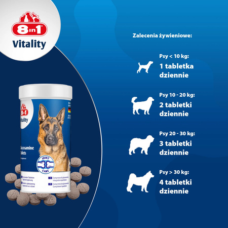 8in1 Vitality Glukozamina dla psów stawy i aktywność 55tb