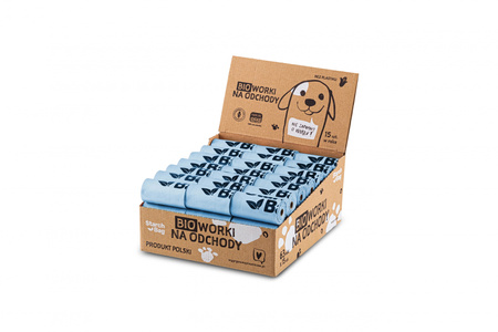 STARCHBAG Kompostowalne BIOworki na odchody 63 rolki x 15szt, kol. błękit