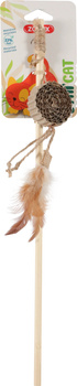 ZOLUX Zabawka dla kota wędka dysk z tektury i piórka ETHICAT 64 cm