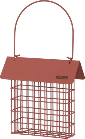 Zolux Karmnik do bloków tłuszczowych dla ptaków, z daszkiem kol. ceglasty