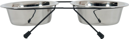 ZOLUX Miski dla psa i kota na stojaku metalowym INOX 2 szt. 350 ml