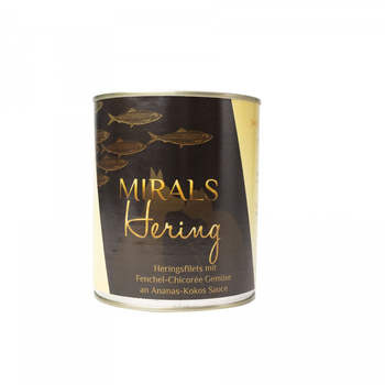 MIRALS Hering - Filety śledziowe z koprem włoskim i cykorią w sosie ananasowo-kokosowym (780g)