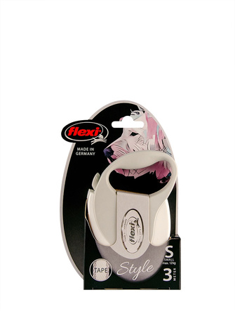 Flexi Smycz automatyczna dla psa Style S taśma 3 m kol. biały