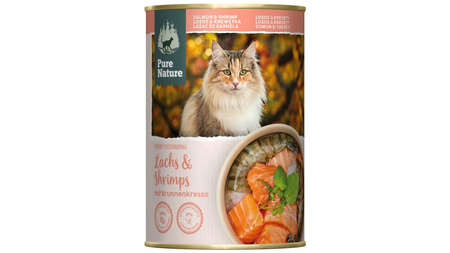 PURE NATURE CAT Lachs Shrimps - łosoś z krewetkami dla dorosłych kotów 375g
