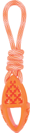 ZOLUX Zabawka dla psa owalna ze sznurem TPR SAMBA 28 cm kol. pomarańczowy