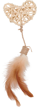 ZOLUX Zabawka dla kota serce z rattanu i piórka ETHICAT 27 cm