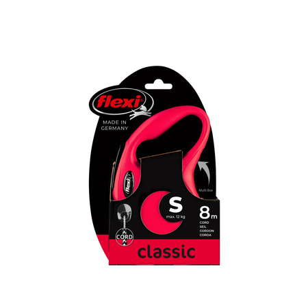 FLEXI Smycz automatyczna dla psa NEW CLASSIC linka S 8m czerwona