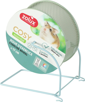 ZOLUX Kołowrotek dla chomika metalowy z podstawą COSY 17cm nieb/ziel