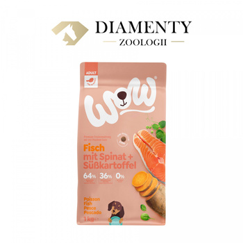 WOW MINI Fisch - ryba ze szpinakiem i batatami dla dorosłych psów małych ras (1 kg)