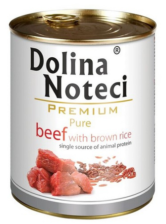 Dolina Noteci Premium Pies Pure Wołowina i ryż puszka 800g