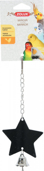 Zolux Lusterko gwiazda z dzwoneczkiem na łańcuszku do klatki dla ptaków