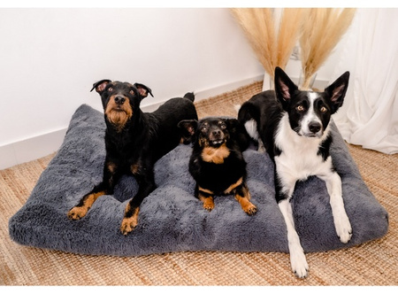 MIMIKO Pets Legowisko Shaggy prostokątne XXL 115x75cm grafitowe