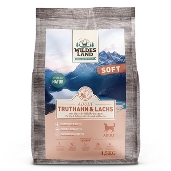 WILDES LAND DOG Soft Truthahn Lachs - indyk i łosoś - półwilgotna karma dla psa (1,5kg)