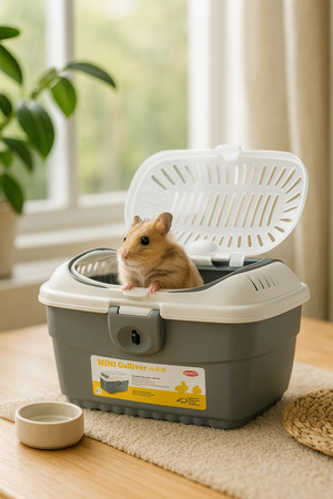Zolux Transporter dla gryzonia i papugi MINI GULLIVER kol. szary