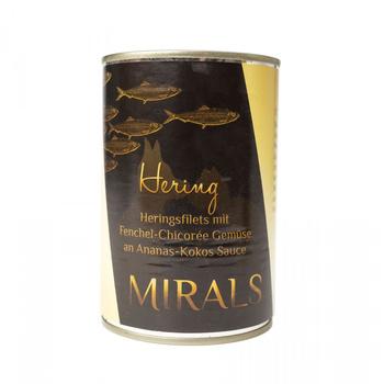 MIRALS Hering - Filety śledziowe z koprem włoskim i cykorią w sosie ananasowo-kokosowym 370g