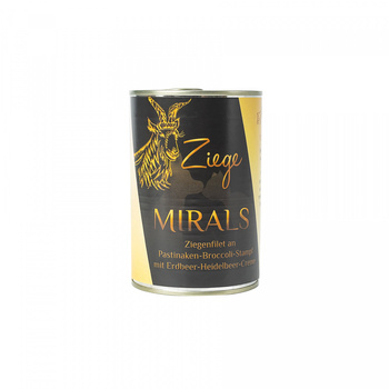 MIRALS Ziege- Filet z koziny na puree z brokułów i pasternaku z kremem truskawkowo-jagodowym 400g