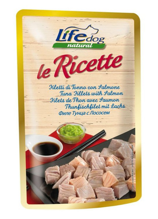 LIFE DOG sasz.95g TUNA + SALMON LE RICETTE /30