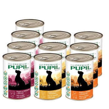 Karma mokra dla psa PUPIL Premium 10 x 415 g MIX