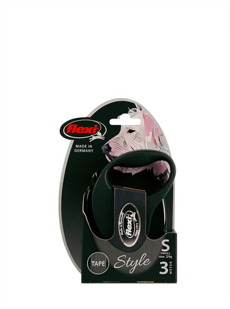 Flexi Smycz automatyczna dla psa Style S taśma 3 m kol. czarny