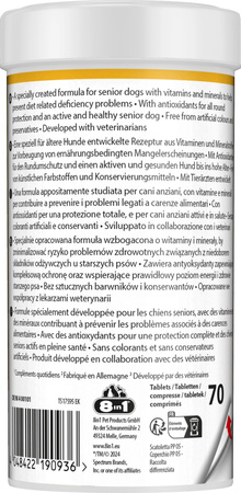8in1 Vitality Multiwitaminy dla starszych psów 70tb