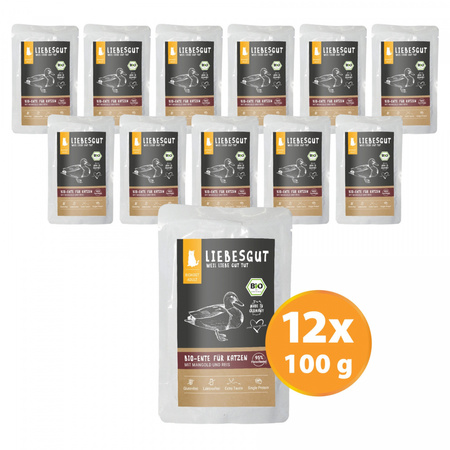 LIEBESGUT BIO ENTE - kaczka z botwinką ekologiczna mokra karma dla kota 100g