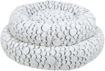 Mila, legowisko, dla psa/kota, biało/szare, owalne, śr. 60 cm