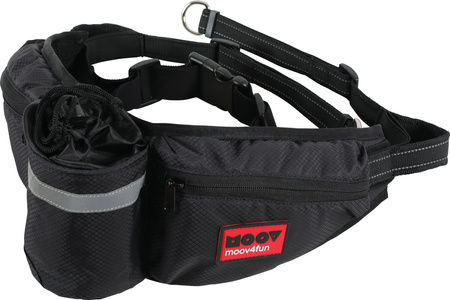 Zolux Pas regulowany do biegania z miejscem na bidon MOOV kol. czarny