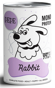 Paka Zwierzaka PEPE Rabbit (królik) puszka 400g