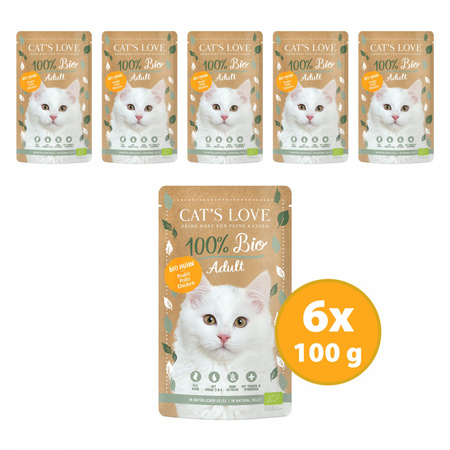 CAT'S LOVE Bio Chicken - ekologiczny kurczak w naturalnej galaretce 100g