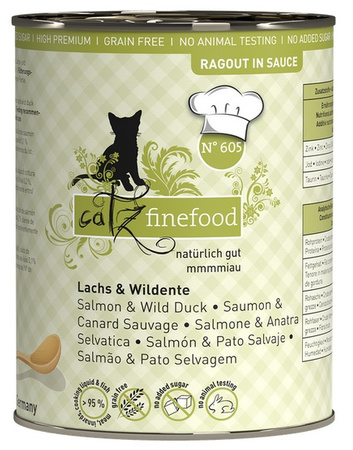 Catz Finefood Ragout N.605 Łosoś i Dzika Kaczka puszka 380g