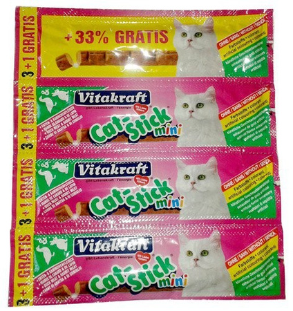 Vitakraft Cat Stick Mini królik + kaczka 4szt (3+1 gratis)