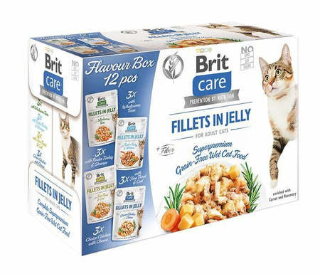 BRIT CARE KOT sasz.12*85g FILLETS JELLY FLAVOUR BOX POUCH /4