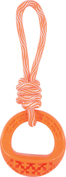 Zolux Zabawka dla psa okrągła ze sznurem TPR SAMBA 26 cm kol. pomarańczowy