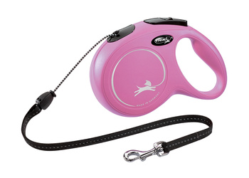 Flexi Smycz automatyczna dla psa NEW CLASSIC linka M 8m różowa
