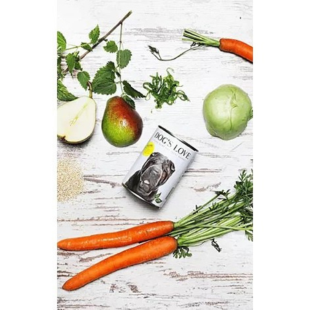 DOG'S LOVE Huhn - kurczak z gruszką, komosą ryżową i marchewką (800g)