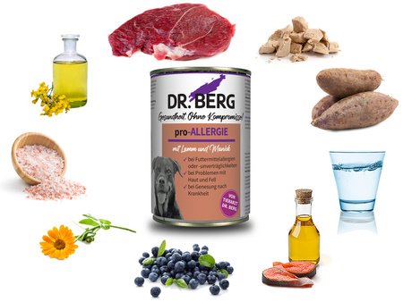 Dr. BERG Pro-ALLERGIE - alergie, problemy skórne - karma dietetyczna dla psa (400 g)