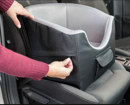 Trixie Siedzisko samochodowe dla psa 41x39x42cm czarno-szare [TX-13176]